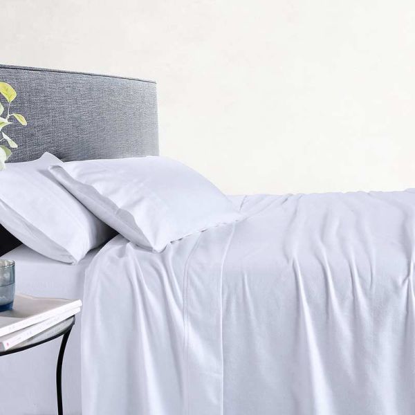 170GSM 100% Cotton Thermal Soft Flannelette Sheet Set White